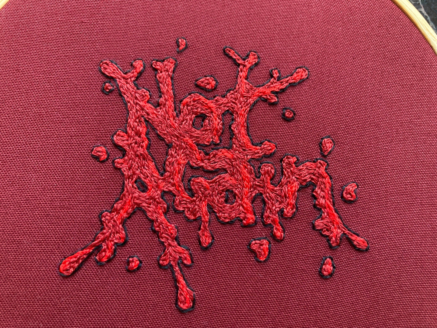Not Again Blood Spatter Hand Embroidery - 5"