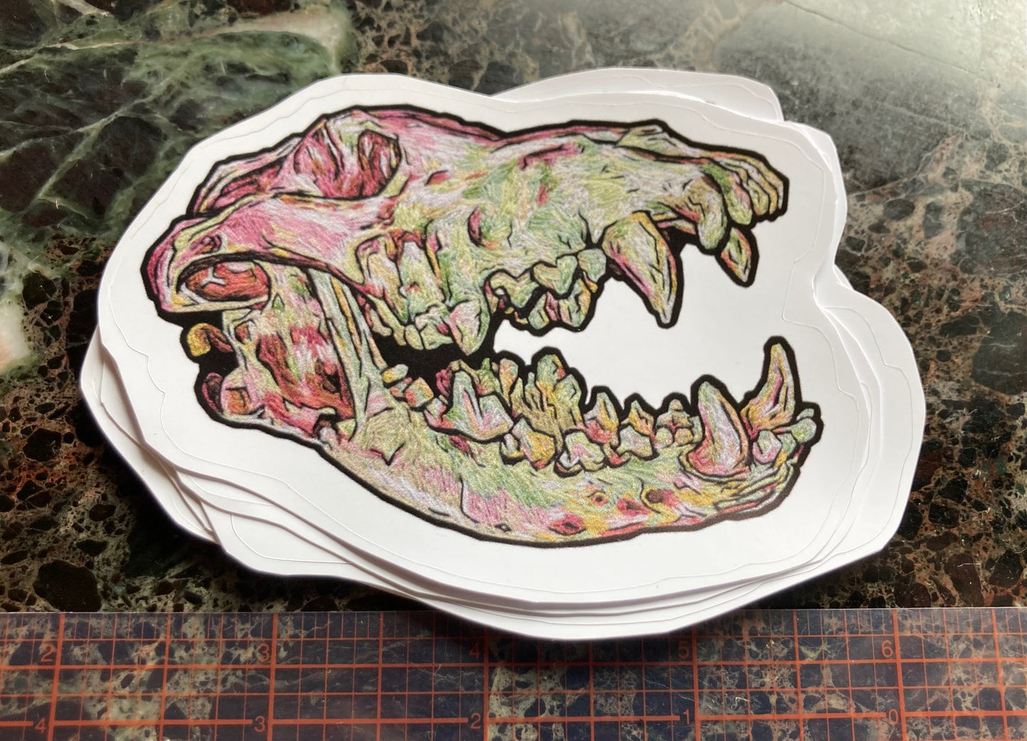 Wolf Skull Sticker - 3" x 4"
