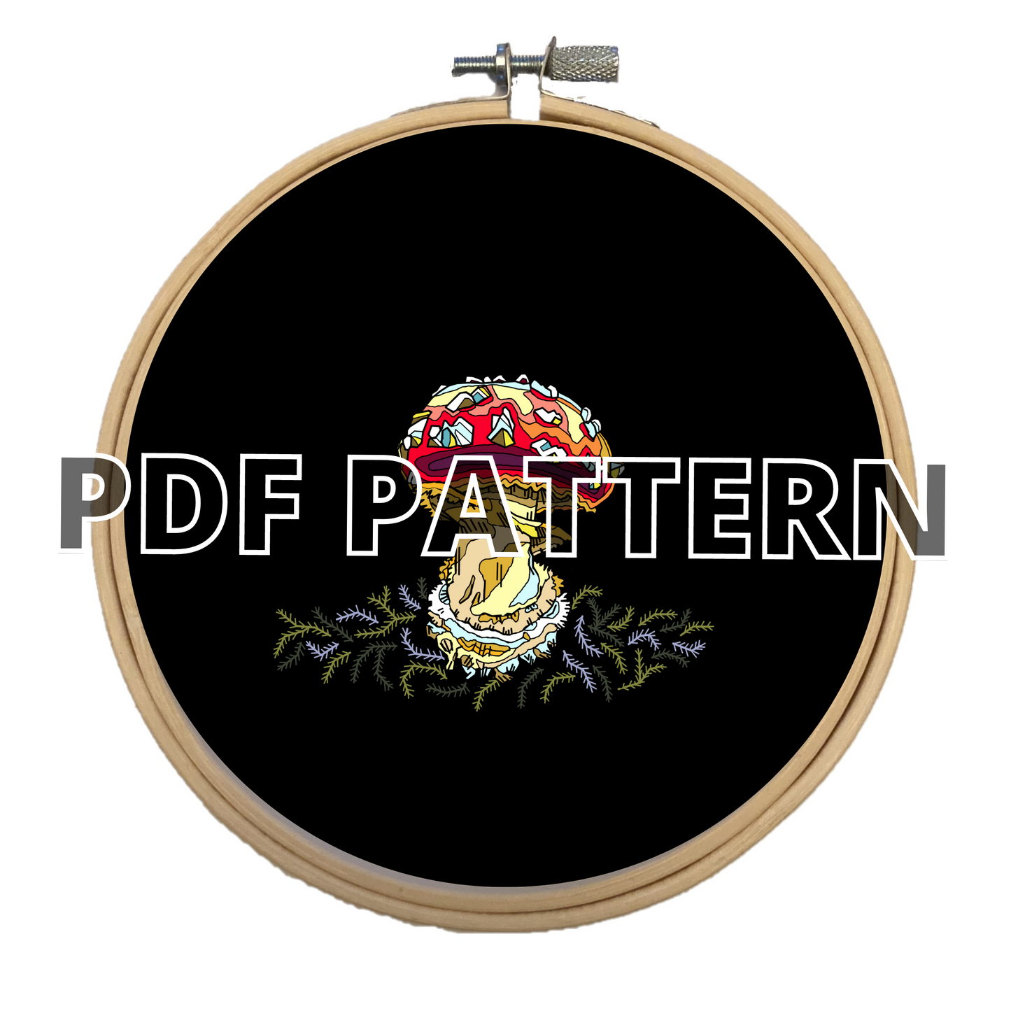 PDF DOWNLOAD Hand Embroidery Pattern - Amanita Muscaria Mushroom