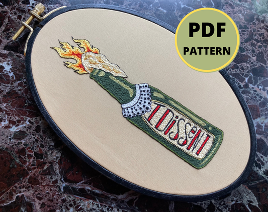 PDF DOWNLOAD Hand Embroidery Pattern - Justice RBG Dissent Molotov Cocktail