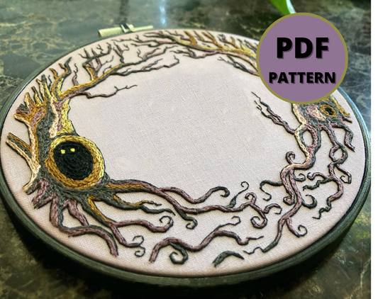 PDF DOWNLOAD Hand Embroidery Pattern - Haunted Forest - Spooky Time