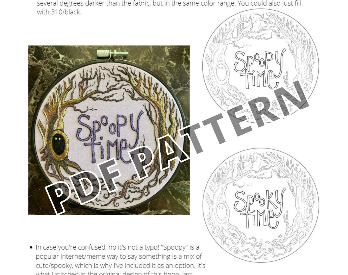 PDF DOWNLOAD Hand Embroidery Pattern - Haunted Forest - Spooky Time