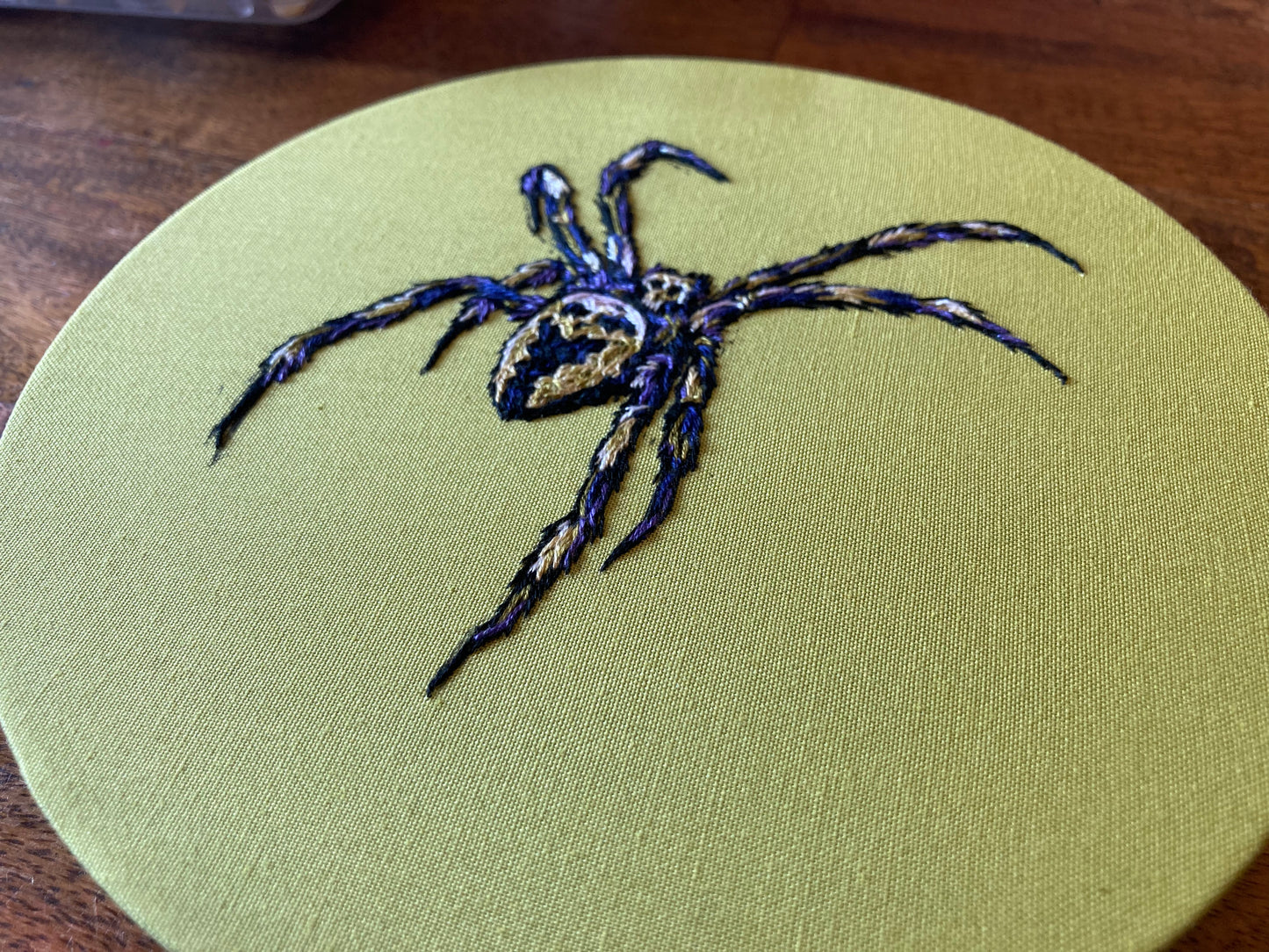 Creepy Skully Spider Printed Hand Embroidery - 7"