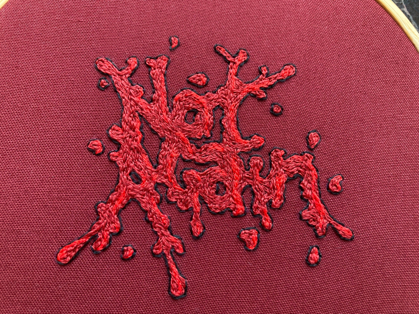 Not Again Blood Spatter Hand Embroidery - 5"