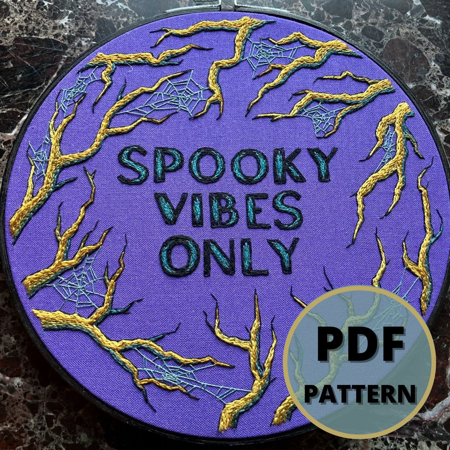 PDF DOWNLOAD Hand Embroidery Pattern - SPOOKY VIBES ONLY