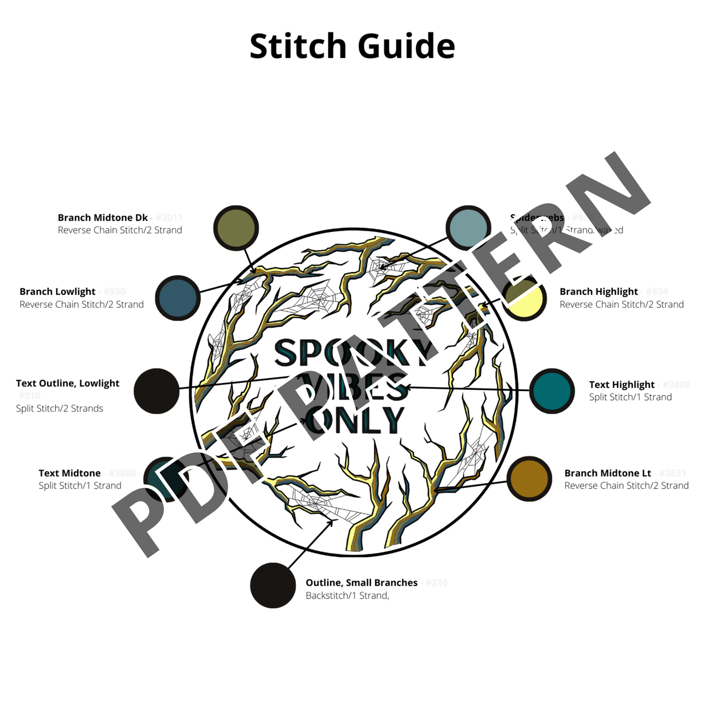 PDF DOWNLOAD Hand Embroidery Pattern - SPOOKY VIBES ONLY